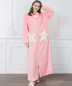 Robe De Chambre Polaire Femme – Zippée, Douce Et Chaude – Idéale Pour La Maison, Spa, Hôtel