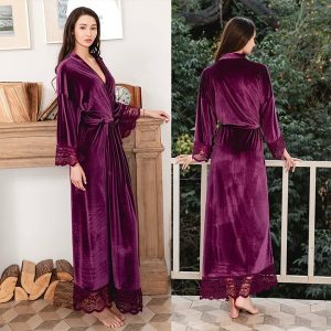 Robe de Soirée Grande Taille Longue Velours Bleu Marine ABU2697